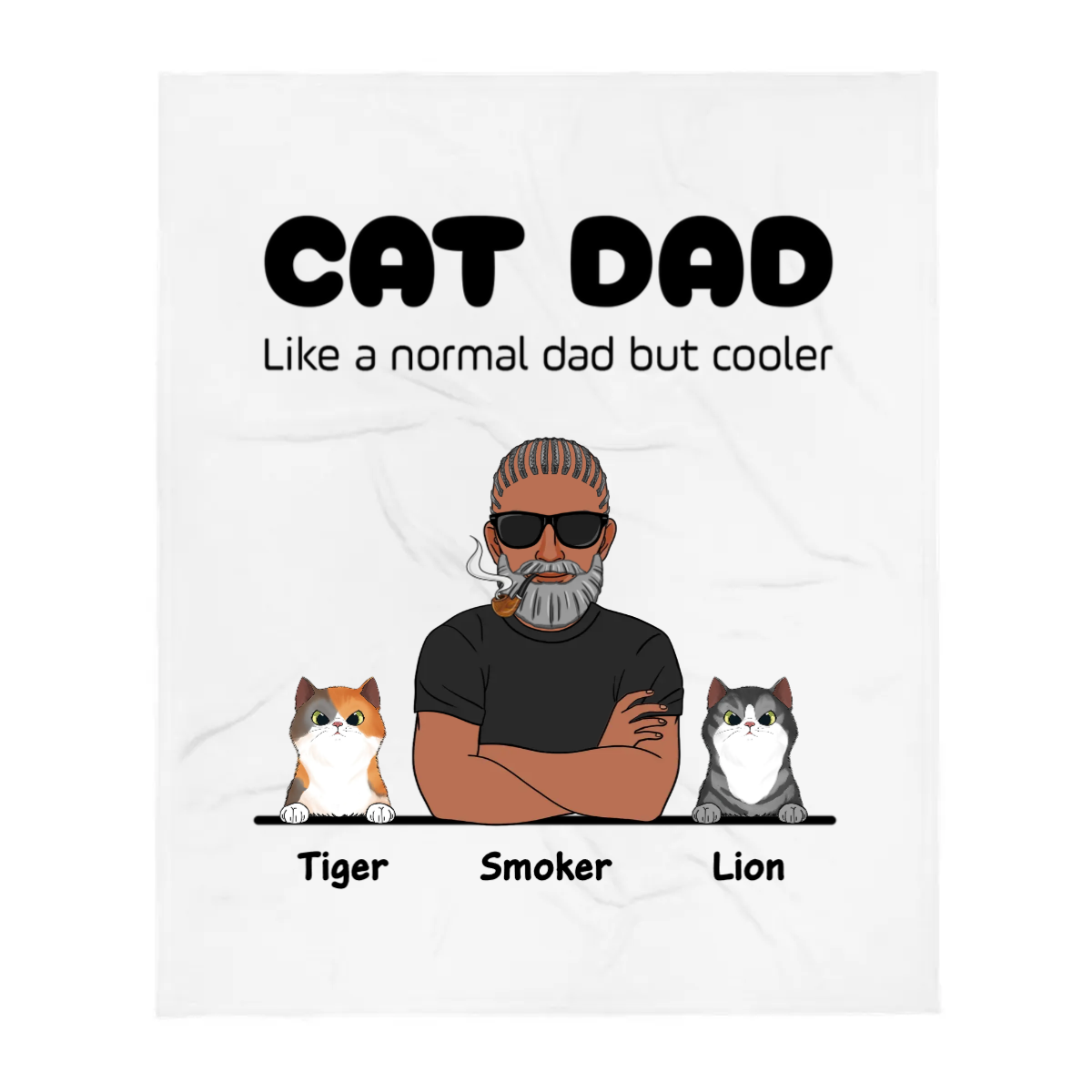 PersonalisedCatDadBlanketGift01