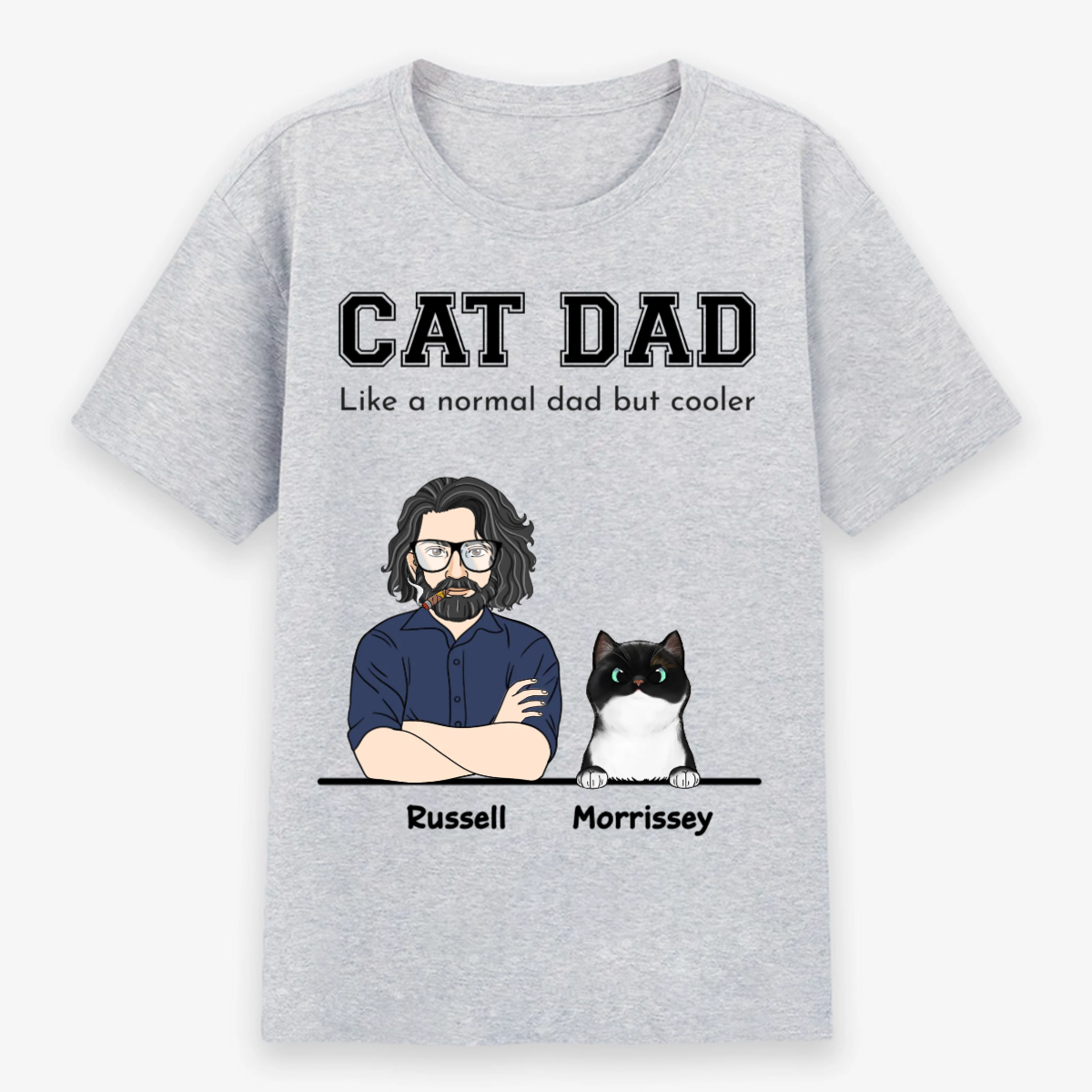 PersonalisedCatDadT shirtGift001