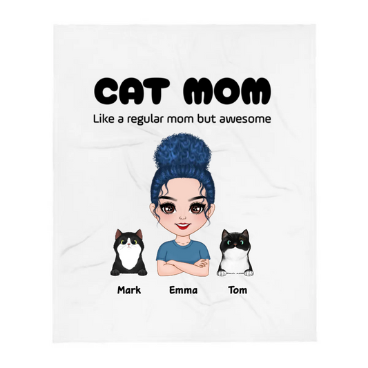 PersonalisedCatMomBlanketGift01