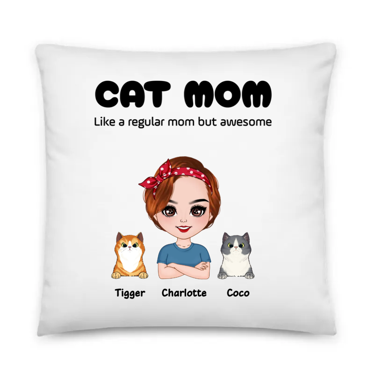 PersonalisedCatMomPillowGift01